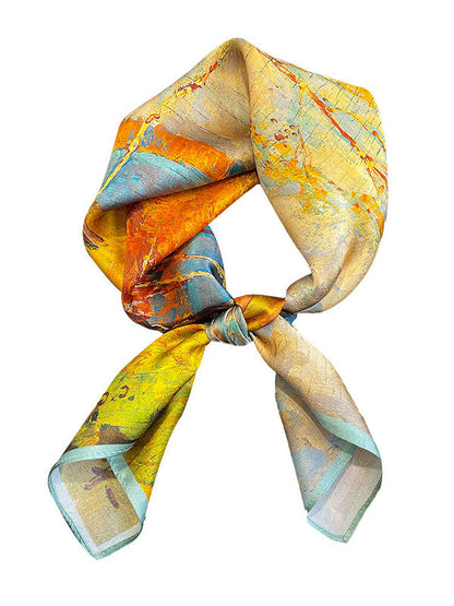 Vintage Floral Printed Silk Scarf by migunica