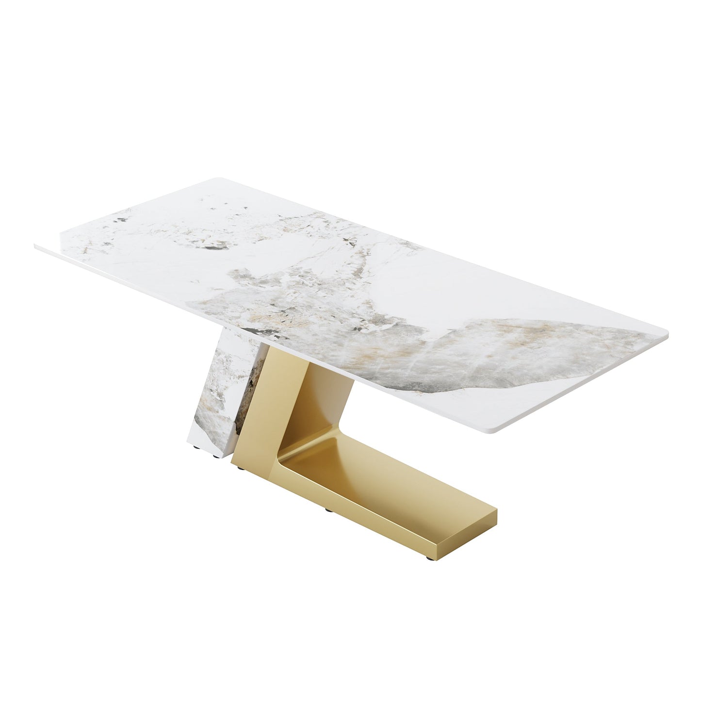 Modern Stone Pandora Straight Panel Dining Table by Blak Hom