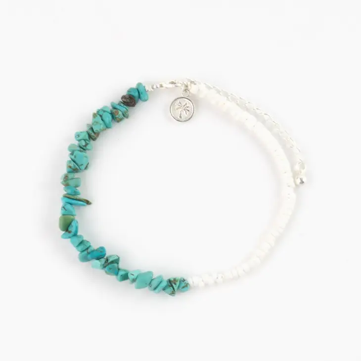 Santai Natural Stone Anklet Ankle Bracelet -Turquoise by Fashion Hut Jewelry