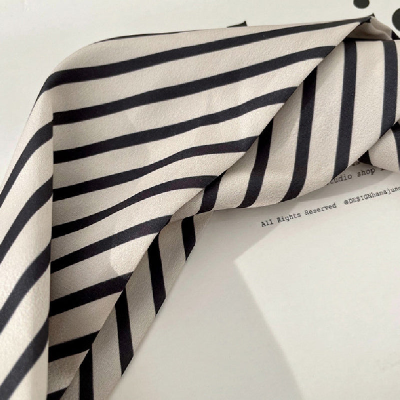 Printed Rhinestone Striped Scarf by migunica