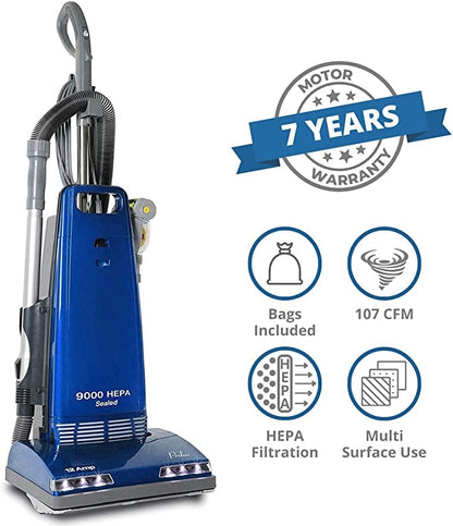 New Prolux 9000 Upright Sealed HEPA vacuum with 12 AMP Motor on board tools and 7 Year Warranty! by Prolux Cleaners