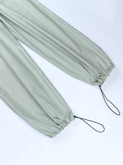 Loose Drawstring Pockets Pants Trousers by migunica