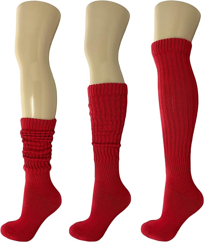 Cotton Slouch Boot Socks for Women Shoe Size 5-10 - 3 Pairs by Mars Outlet Store LLC