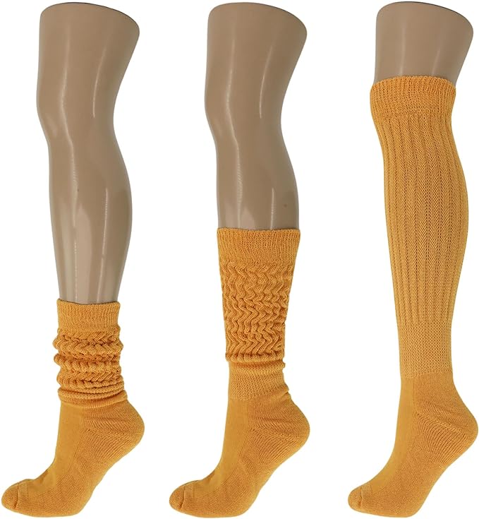 Cotton Slouch Boot Socks for Women Shoe Size 5-10 - 3 Pairs by Mars Outlet Store LLC