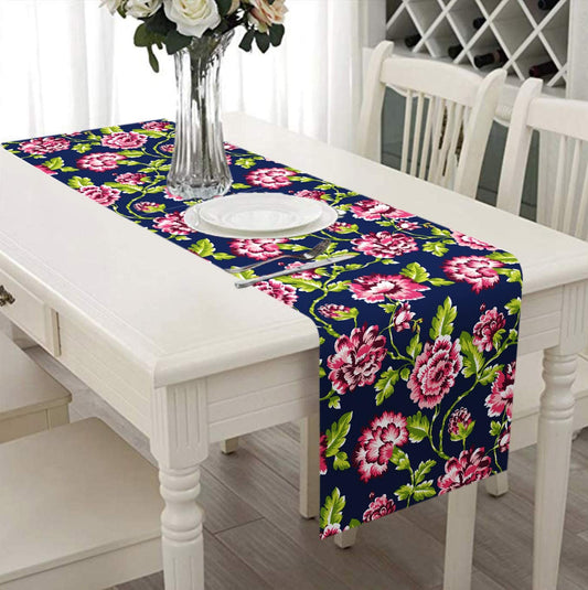 Printed Table Runner - Blue by Decozen