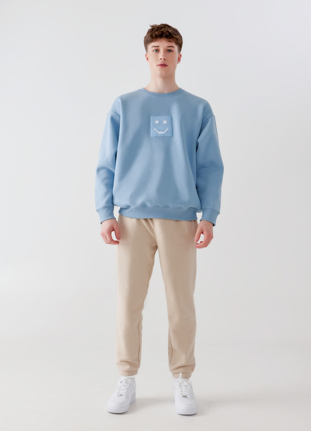 "Pixel" Fog Blue Sweatshirt by Amoo