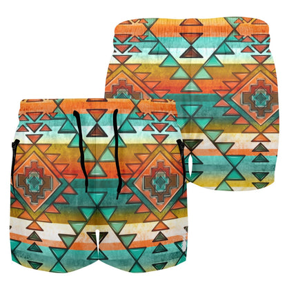 Mullet Cowboy Orange Aztec Beach Shorts by Baha Ranch Western Wear