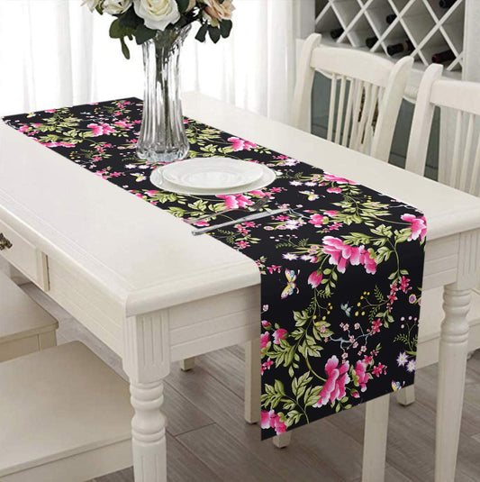 Printed Table Runner - Saku Black by Decozen