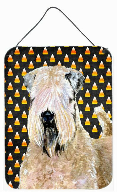 Wheaten Terrier Soft Coated Candy Corn Halloween  Wall or Door Hanging Prints by Caroline's Treasures SS