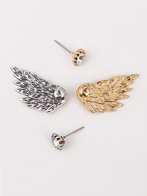 Original Rhinestone Wings Shape Earrings by migunica