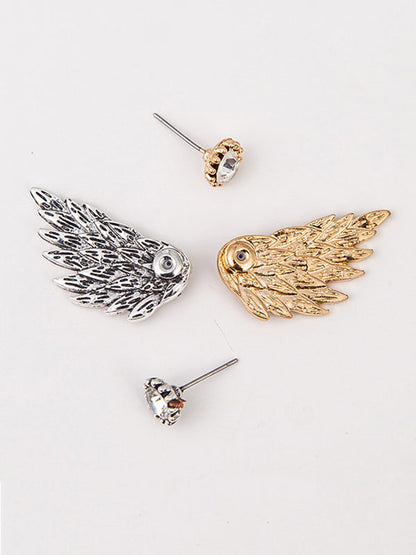 Original Rhinestone Wings Shape Earrings by migunica