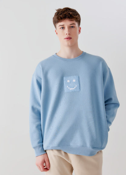 "Pixel" Fog Blue Sweatshirt by Amoo