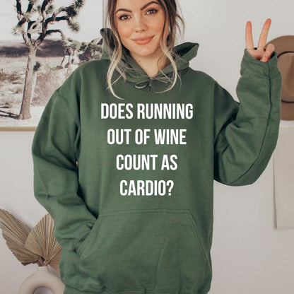 Wine Cardio Sweatshirt - Funny Wine Hoodie for the Gym *UNISEX FIT* by 208 Tees