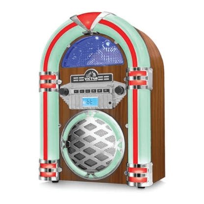 Victor Wilshire Bluetooth Jukebox with Multicolor LED Lighting and FM Radio by Jupiter Gear Home