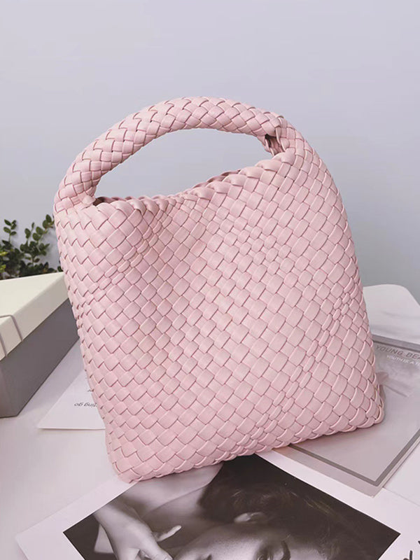 Solid Color Woven Bags Handbags by migunica