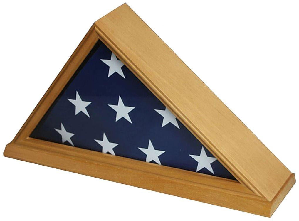 Solid Wood Memorial 5' x 9.5' Flag Display Case Frame for Burial/Funeral/Veteran Flag by The Military Gift Store