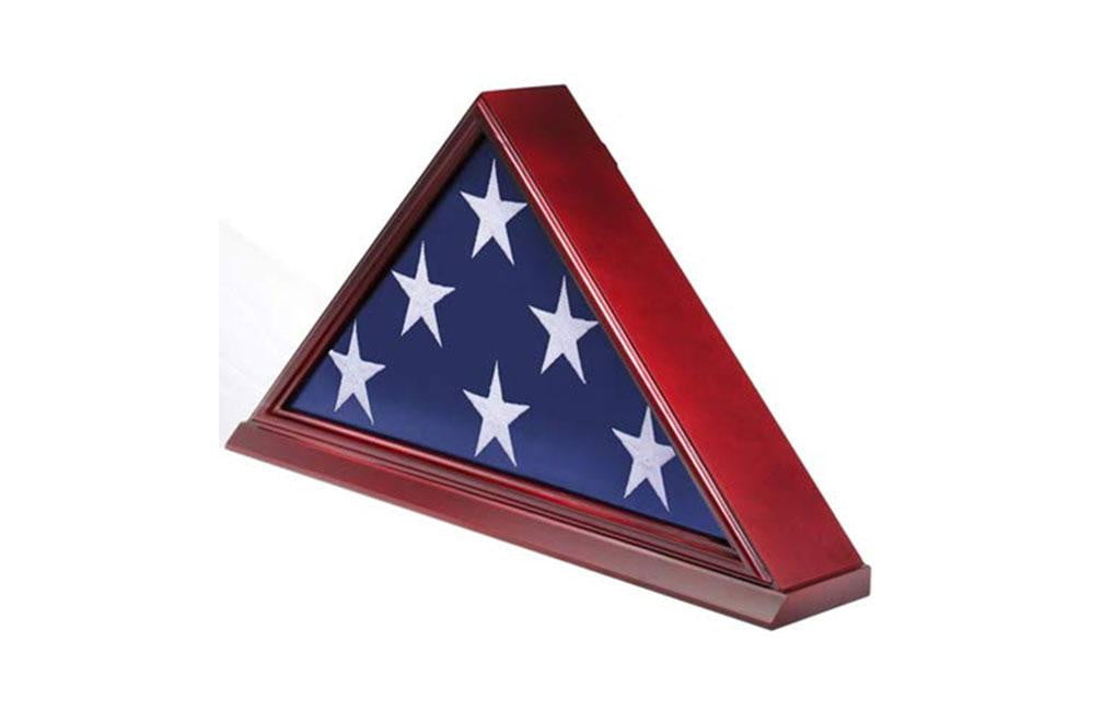 Solid Wood Elegant 5 x 9.5' Flag Display Case for Burial/Funeral/Veteran Flag, Cherry by The Military Gift Store