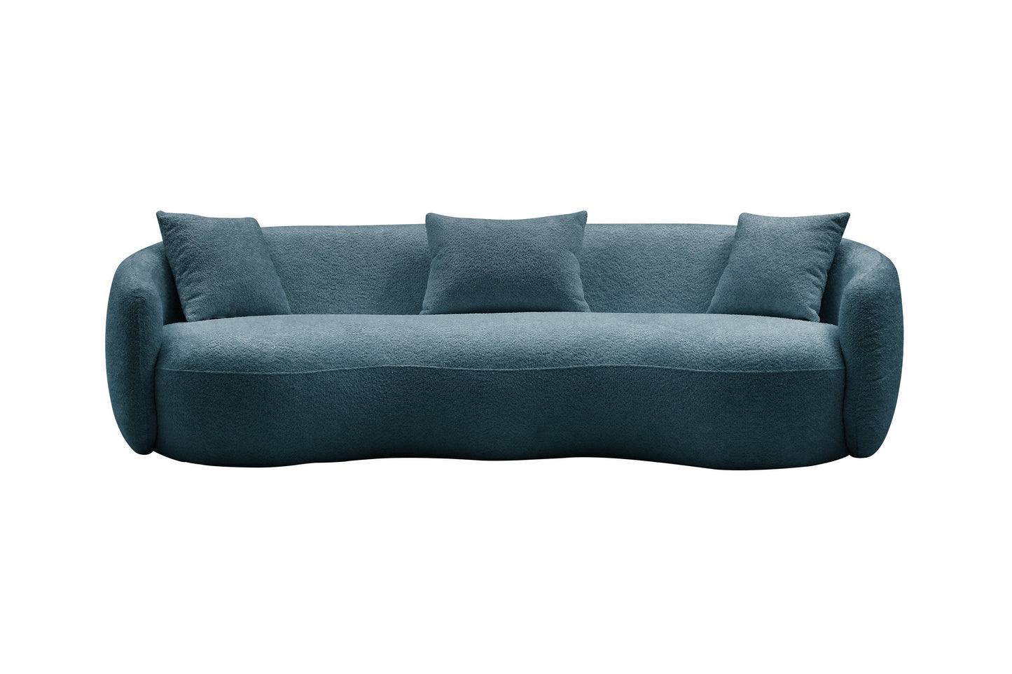 Modern Curved  Boucle Fabric Couch by Blak Hom