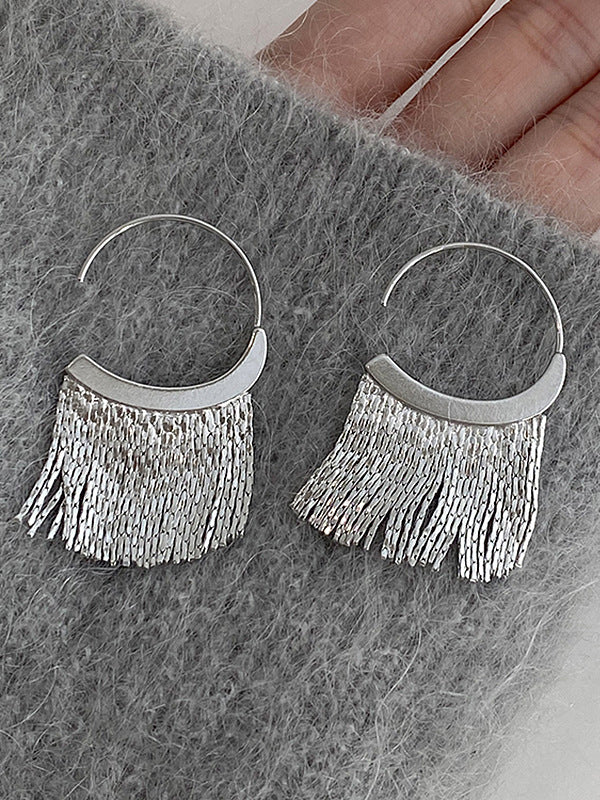 Normcore Geometric Tasseled Drop Earrings by migunica