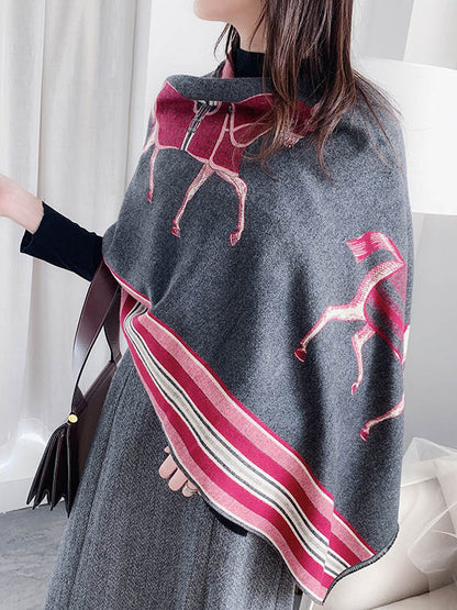 Original Warm Cartoon Print Shawl&Scarf by migunica