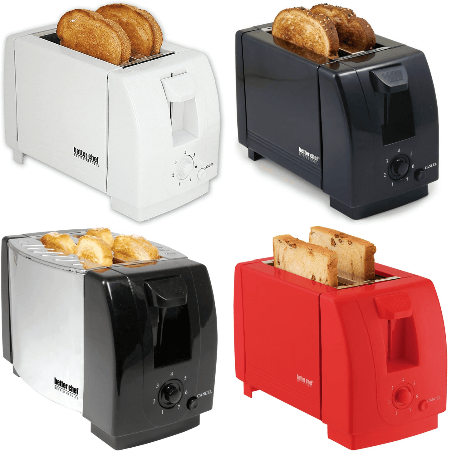 Better Chef 2-Slice Toaster with Pull-Out Crumb Tray by Jupiter Gear Home