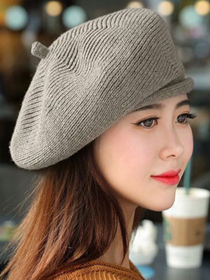 Solid Color Split-Joint Beret Hat by migunica