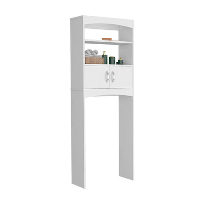 Over The Toilet Cabinet Valentia, Three Shelves, White Finish