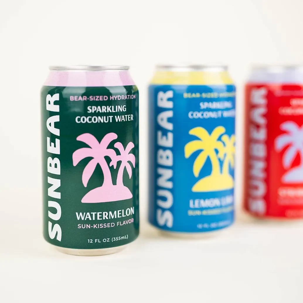 Sunbear Sparkling Coconut Water Watermelon Cans - 12 Cans by Farm2Me