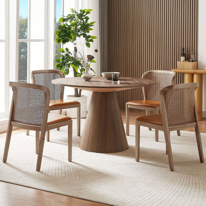 Round Modern Walnut Dining Table by Blak Hom