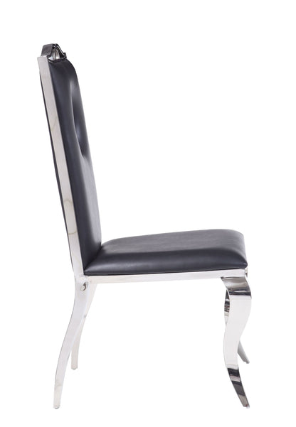 ACME Cyrene Side Chair (Set-2) in PU & Stainless Steel 62078