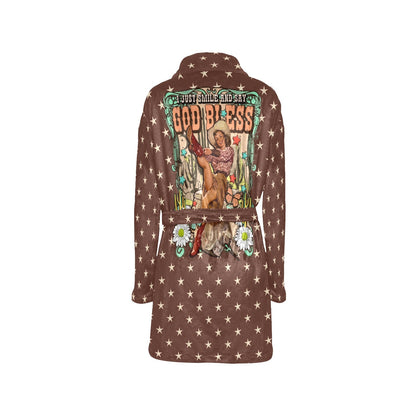 Cowgirl Says God Bless Women's Western Bath Robe by Baha Ranch Western Wear