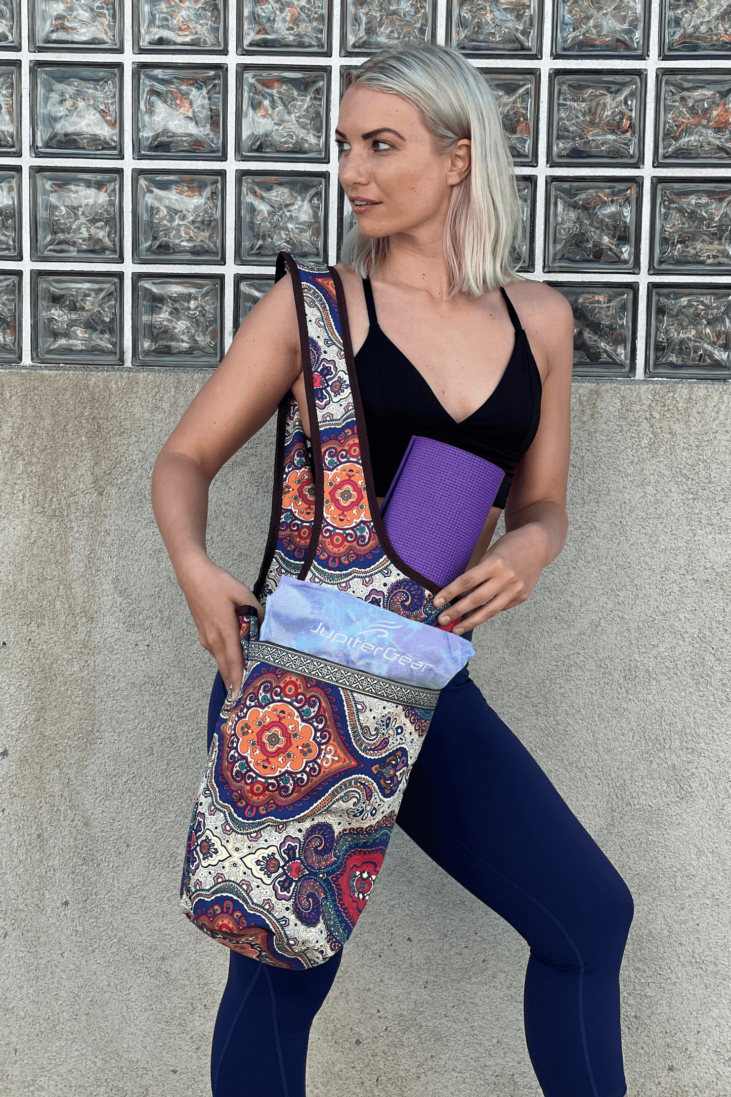 Yoga Mat Carrying Tote Bag with Large Pockets by Jupiter Gear