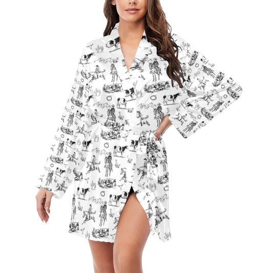 Ranch Life Women's Belted Satin Feel Dressing Lounge Robe by Baha Ranch Western Wear