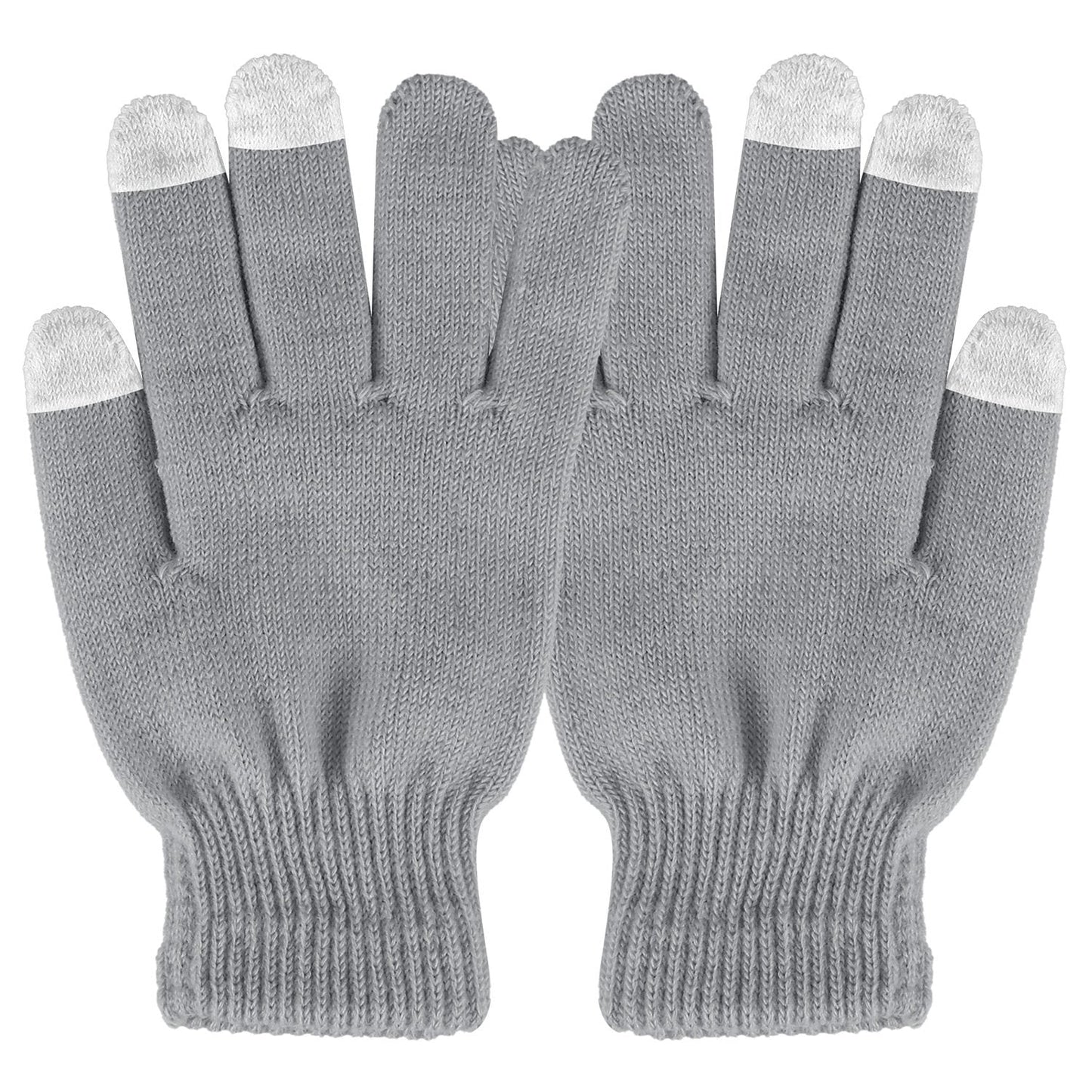 Unisex Winter Knit Gloves Touchscreen Outdoor Windproof Cycling Skiing Warm Gloves - Gray by VYSN