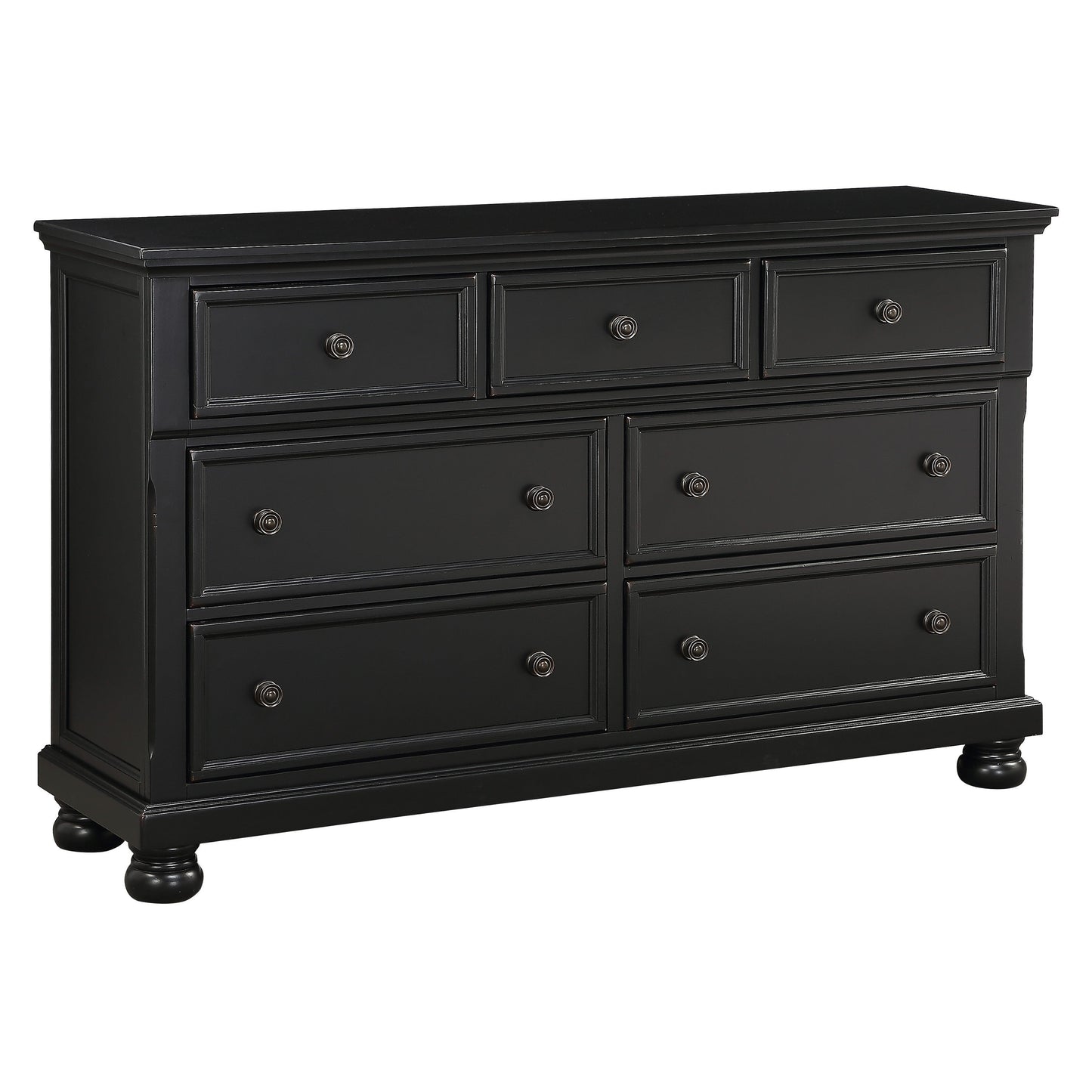 Transitional Black Dresser of 7 Drawers and Jewelry Tray by Blak Hom