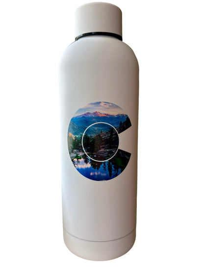 Double Walled Colorado Rocky Mountain Stainless Steel Water Bottle by Colorado Threads Clothing