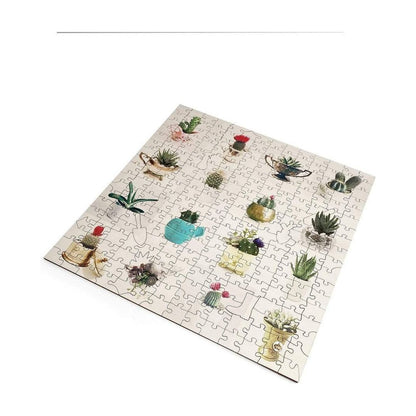 Wooden Puzzle: 16 Succulents in Pouch by Karma Kiss