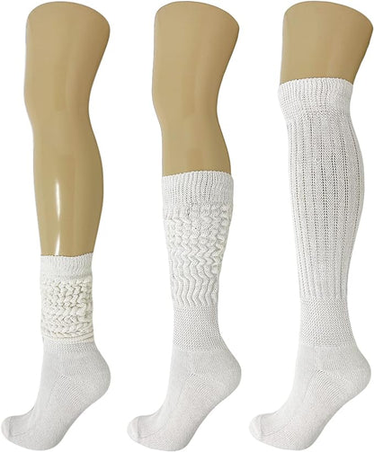 Cotton Slouch Boot Socks for Women Shoe Size 5-10 - 3 Pairs by Mars Outlet Store LLC