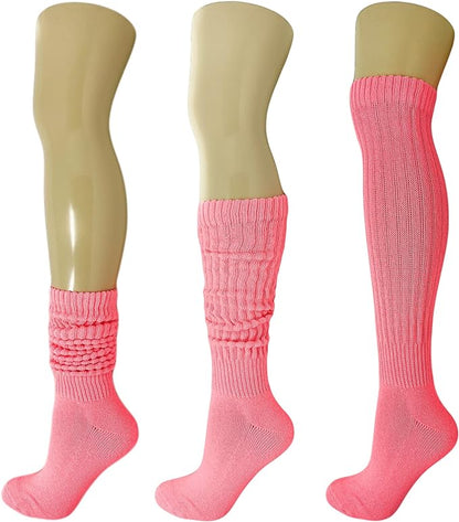 Cotton Slouch Boot Socks for Women Shoe Size 5-10 - 3 Pairs by Mars Outlet Store LLC