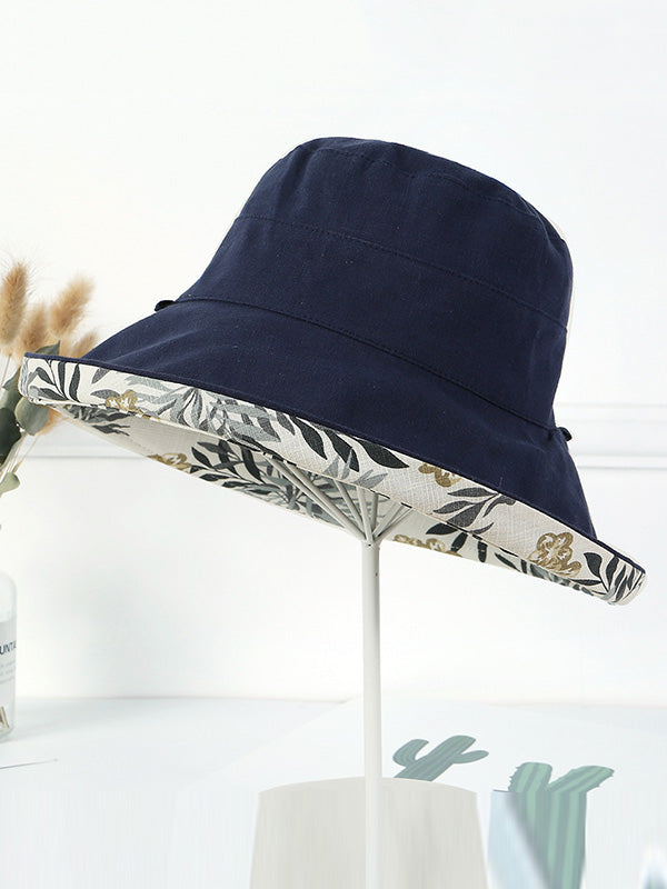 Original Solid&Printing Reversible Foldable Sun-Protection Bucket Hat by migunica