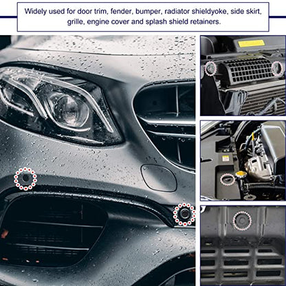 200 Pcs Push Bumper Fastener Rivet Clips, Universal Fender Plastic Retainer Clips #ns23 _mkpt by Js House