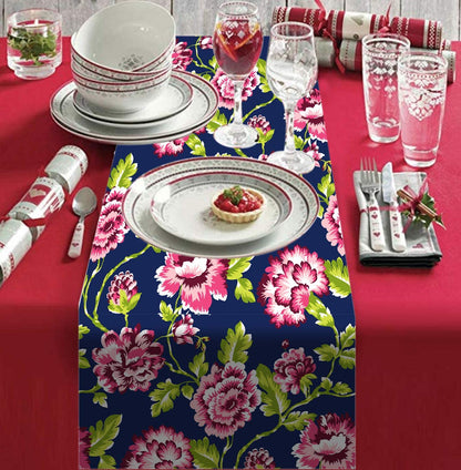 Printed Table Runner - Blue by Decozen