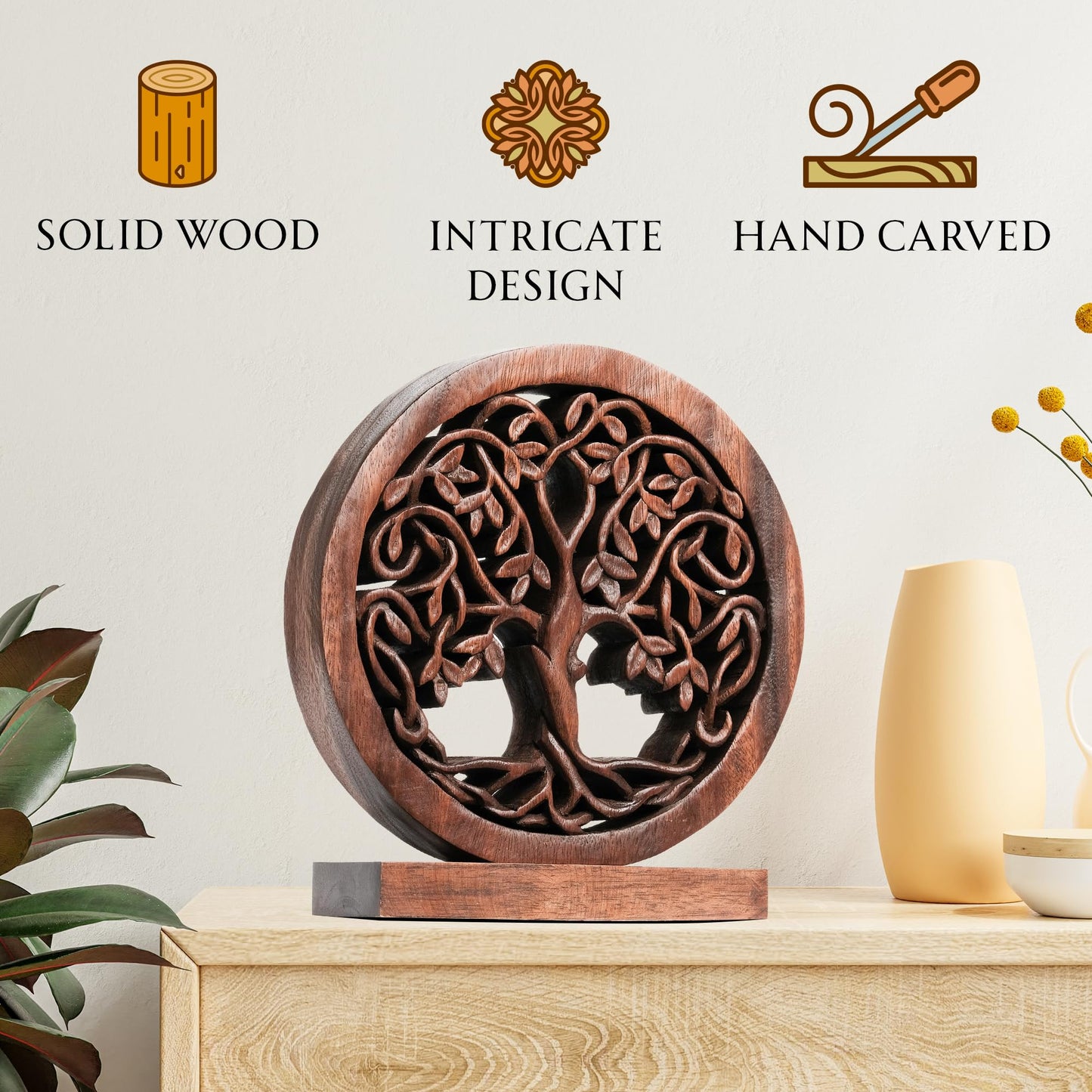 Travilah Tree of Life Wooden Sculpture - Medium by Decozen