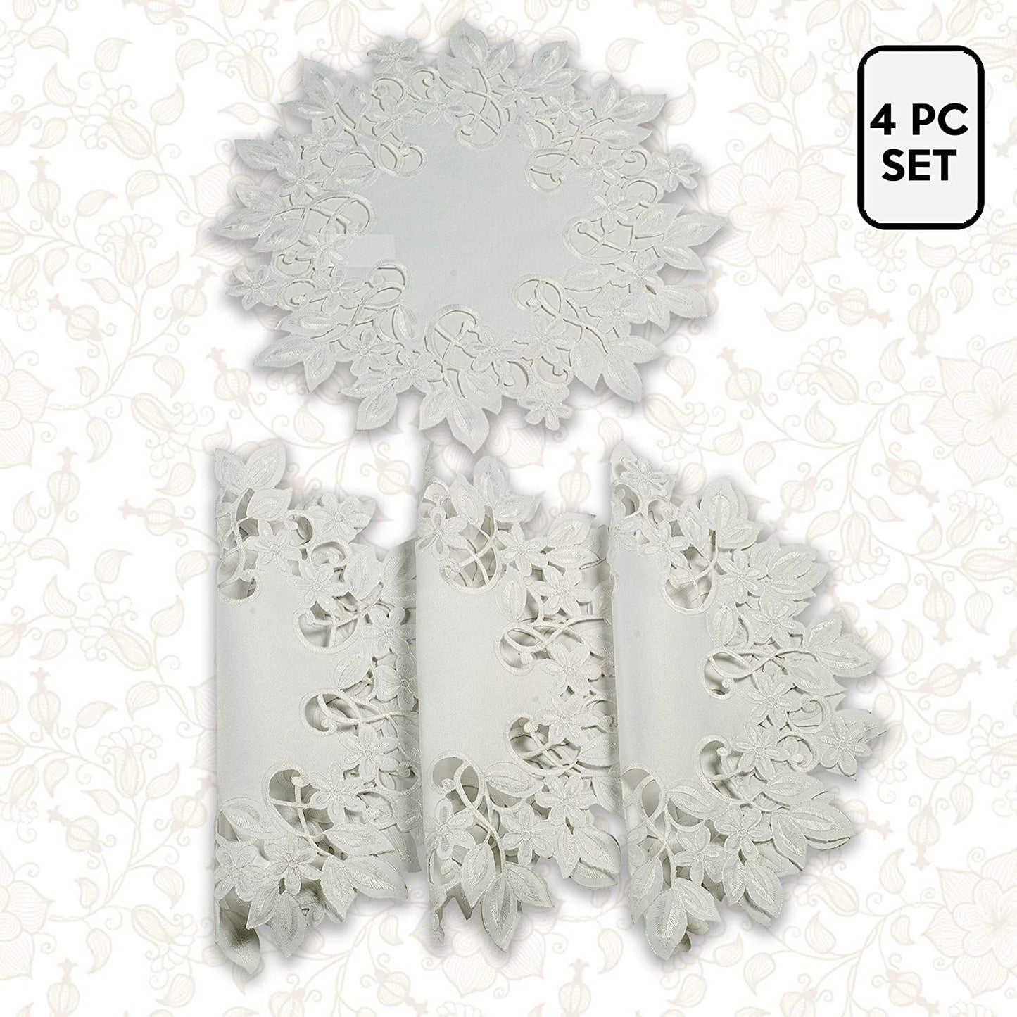 White Table Placemats - Darvin Collection by Decozen