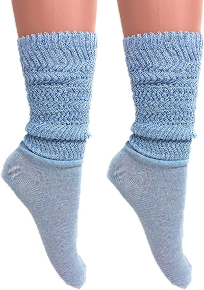 Women's Cotton Lightweight Slouch Socks, Extra Thin, 2 Pairs, Size 9-11 by Mars Outlet Store LLC