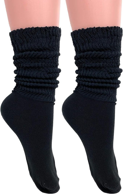 Women's Cotton Lightweight Slouch Socks, Extra Thin, 2 Pairs, Size 9-11 by Mars Outlet Store LLC