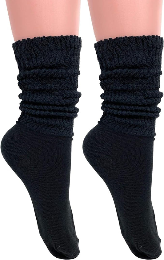 Women's Cotton Lightweight Slouch Socks, Extra Thin, 2 Pairs, Size 9-11 by Mars Outlet Store LLC