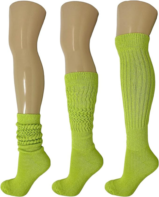 Cotton Slouch Boot Socks for Women Shoe Size 5-10 - 3 Pairs by Mars Outlet Store LLC