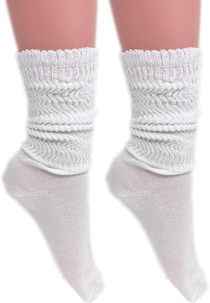 Women's Cotton Lightweight Slouch Socks, Extra Thin, 2 Pairs, Size 9-11 by Mars Outlet Store LLC