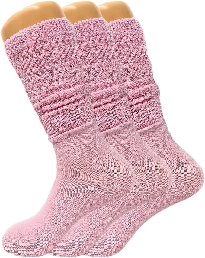 Women's Slouch Knee High Socks, 3 Pairs, Size 9-11, Soft and Breathable by Mars Outlet Store LLC